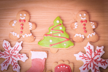 Fototapeta premium christmas homemade gingerbread cookies