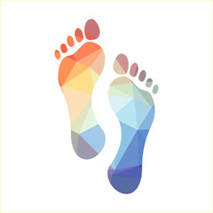 Multicolored polygonal footprints, illustration - 74774613