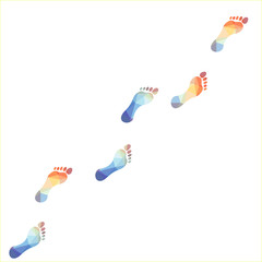 Multicolored polygonal footprints, illustration - 74774669