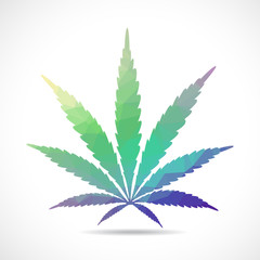 Cannabis leaf, polygonal illustration