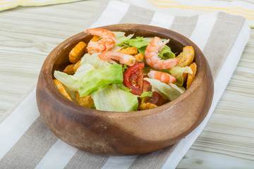 Caesar salad with shrimps