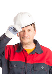 Worker with clenched fist.