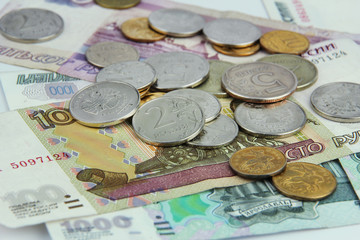 banknotes coins rubles