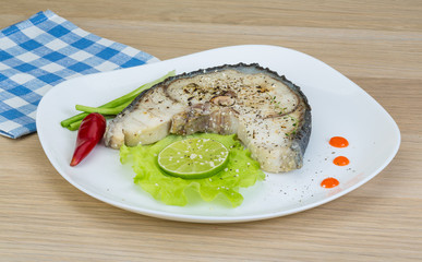Grilled shark steak
