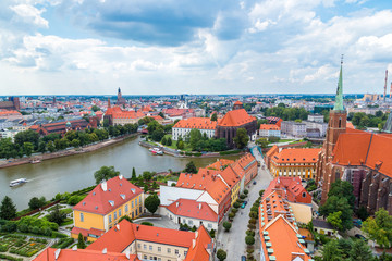 Naklejka na ściany i meble Aerial view of Wroclaw