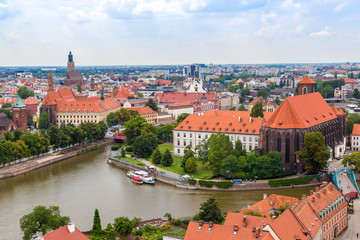 Obraz premium Aerial view of Wroclaw
