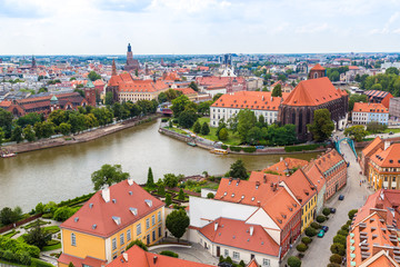 Obraz premium Aerial view of Wroclaw