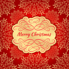 Background with Christmas Label. Greeting Card
