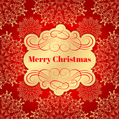 Background with Christmas Label. Greeting Card.