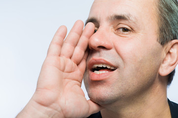 Obraz premium Businessman gossiping. 