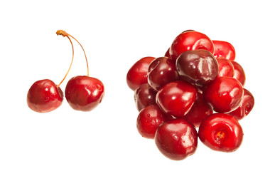 Cherries isolated on white background