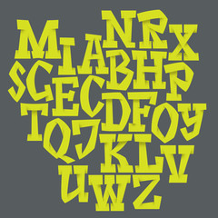 Vector alphabet. Hand drawn letters. Letters of the alphabet