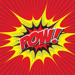 POW! wording comic speech bubble in pop art style © ritchyme