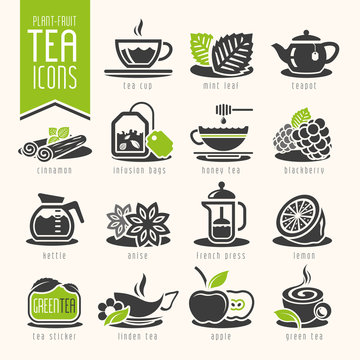 Tea icon set