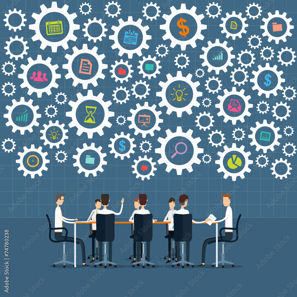 Poster vector business meeting and brainstorm project process