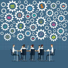 vector business meeting and brainstorm project  process