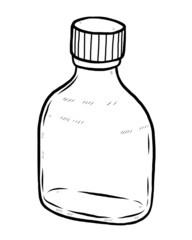 closed, little glass bottle