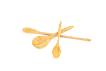 wooden spoons isolated on white