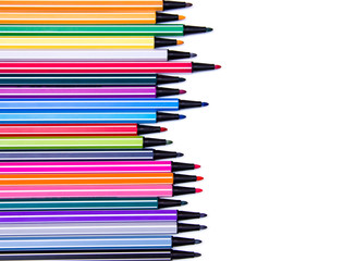 Fototapeta premium Marker pens ink in ragged line on white background