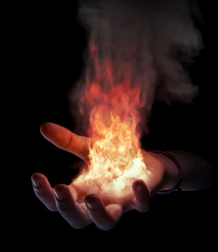 Hand on fire