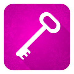 key violet flat icon, christmas button, secure symbol