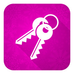 keys violet flat icon, christmas button