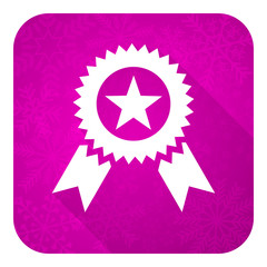 award violet flat icon, christmas button, prize sign