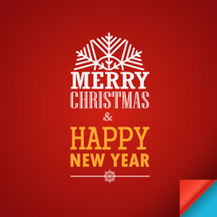 Merry Christmas and a happy New Year greeting card. Design templ