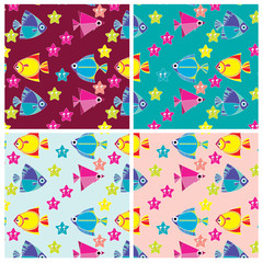pattern of marine fish and sea stars