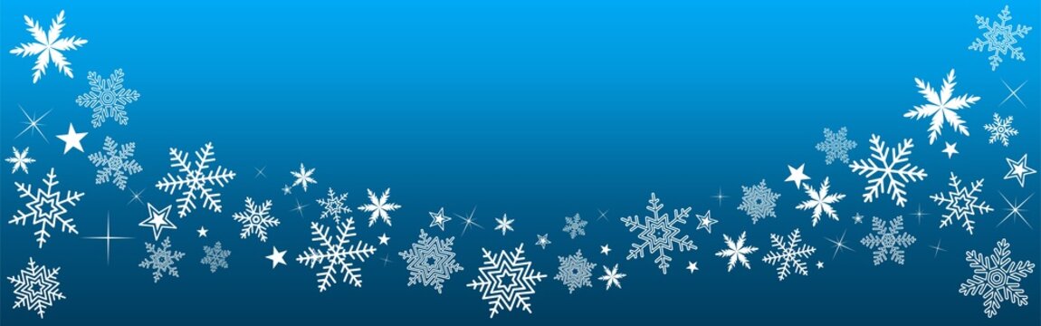 Banni&egrave;re No&euml;l sur fond bleu avec &eacute;toiles