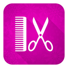 barber violet flat icon, christmas button