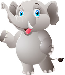 Cute elephant cartoon standing