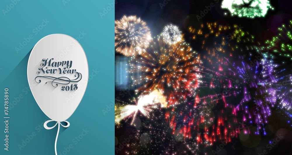 Aufkleber composite image of classy new year greeting