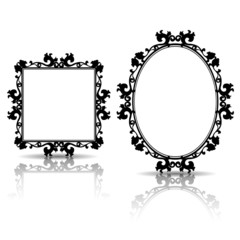 silhouette carved vintage frame for picture or photo