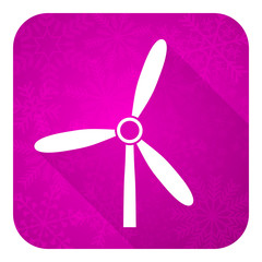 windmill violet flat icon, renewable energy sign