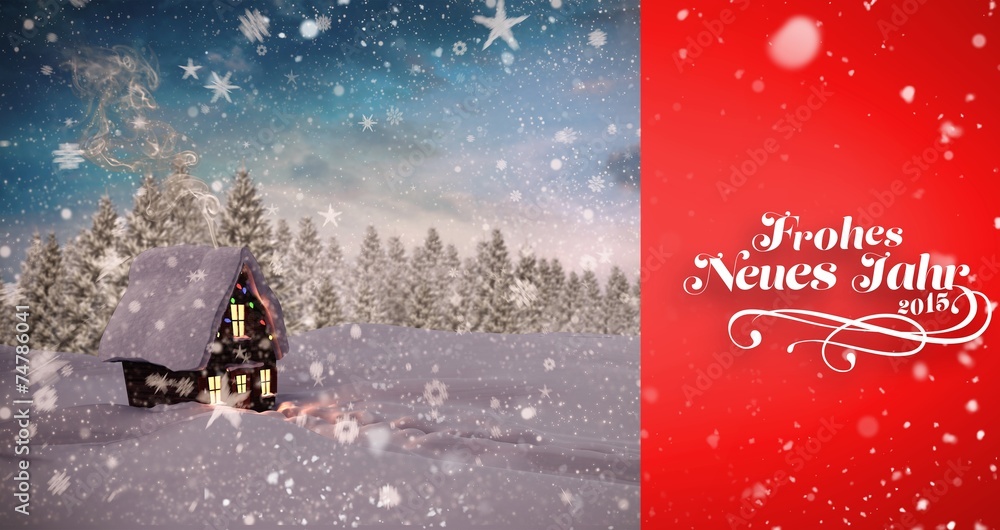 Poster composite image of snow falling