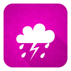 storm violet flat icon, christmas button, waether forecast sign