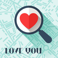 Happy Valentine's illustration in flat style.