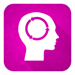 head violet flat icon, christmas button, human head sign