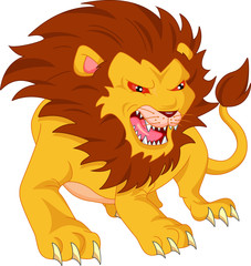 angry lion cartoon