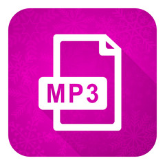 mp3 file violet flat icon, christmas button