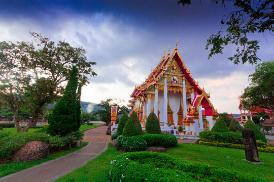 Pagoda in wat chalong phuket ,THAILAND