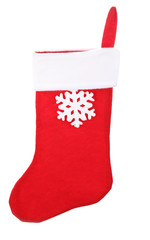 Santa red sock isolated on white