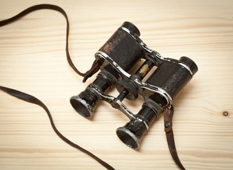 Vintage military binoculars. retro style