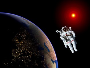 Astronaut Spaceman Earth Sun