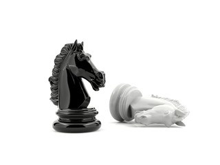 Black knight chess win over white knight chess © G3D Studio