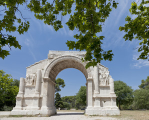 Fototapeta na wymiar Ancient Roman ruins at Glanum, Saint Remy, Provence, France 
