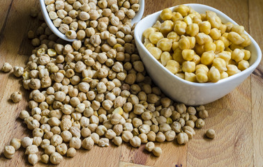 View dried chickpeas and soaked