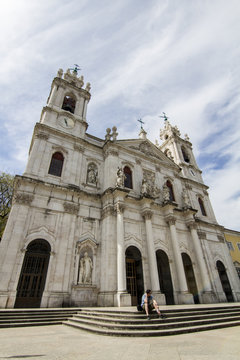 View of the Church of Estrela, located in Lisbon, Portugal.