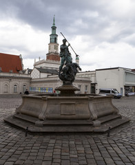 Fototapeta premium Sculpture of Neptun on the Old Market Square in Poznan, Poland 